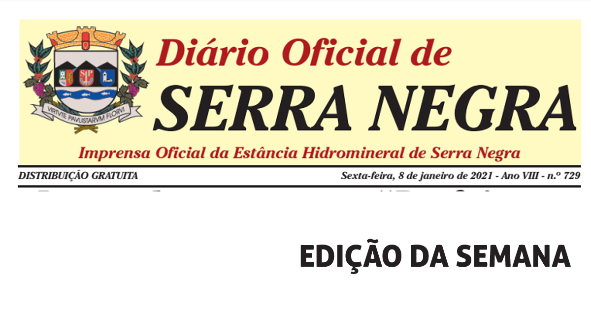 Diário Oficial de 8 de janeiro de 2021